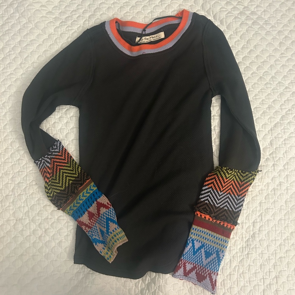 Free people knitted sleeve top